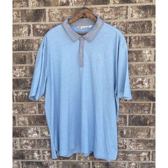 Texas A&M Football Polo Travis Mathew Baby Blue Polo Aggies Block T Golf Shift - Picture 1 of 8